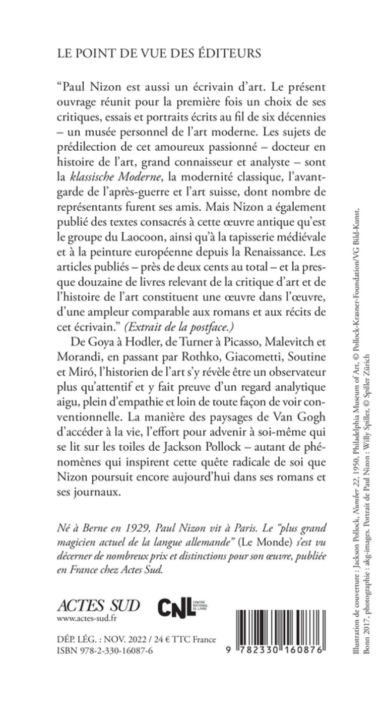 LE REGARD RAMASSE - UNE ANTHOLOGIE DE L'ART MODERNE - NIZON PAUL - ACTES SUD