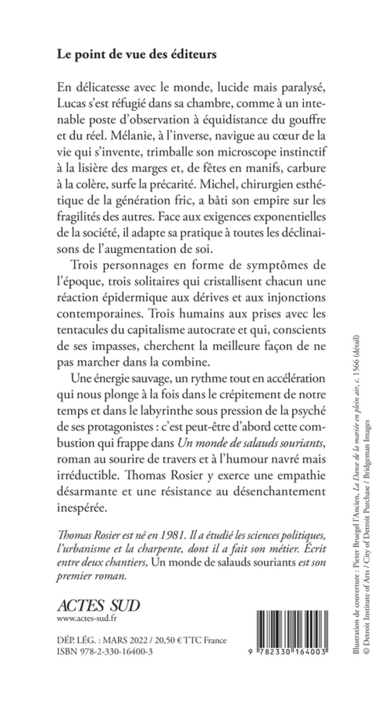 UN MONDE DE SALAUDS SOURIANTS - ROSIER THOMAS - ACTES SUD