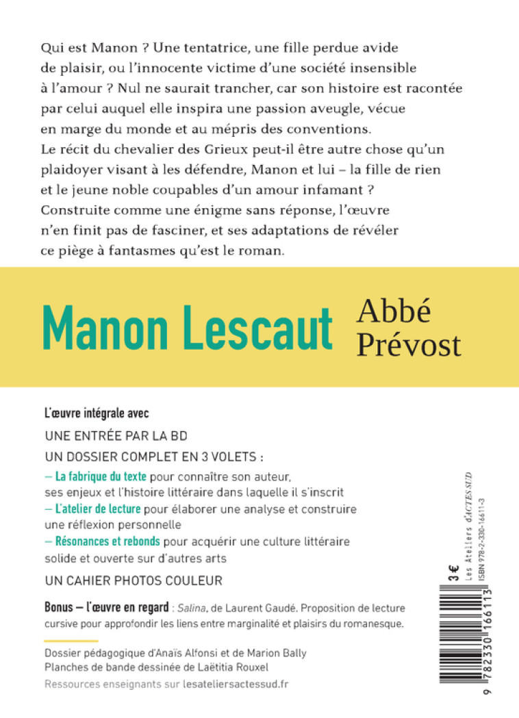 MANON LESCAUT - GABISON THOMAS/ROUXE - ACTES SUD