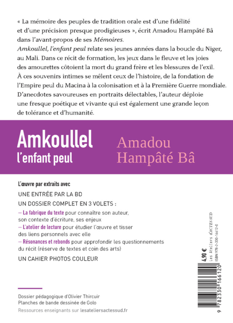 AMKOULLEL L'ENFANT PEUL - MEMOIRES - BA AMADOU HAMPATE/GO - ACTES SUD