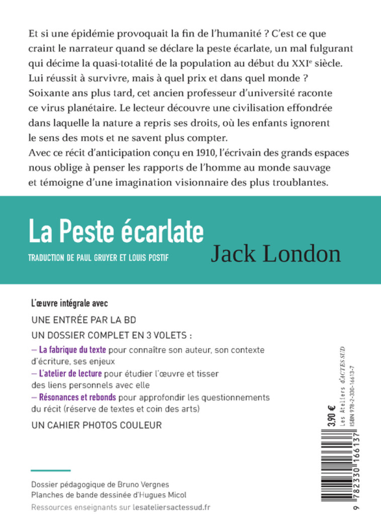 LA PESTE ECARLATE - LONDON JACK/MICOL HU - ACTES SUD