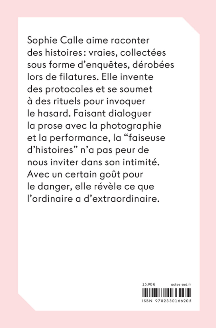 SOPHIE CALLE - CHEROUX CLEMENT/CALL - ACTES SUD