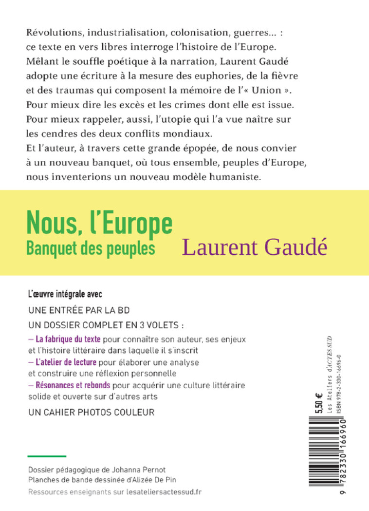 NOUS, L'EUROPE BANQUET DES PEUPLES - GAUDE/PERNOT/DE PIN - ACTES SUD