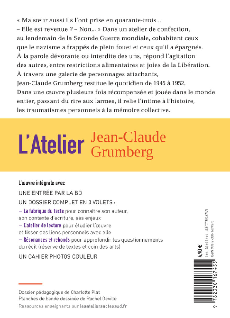 L'ATELIER - GRUMBERG/PLAT - ACTES SUD