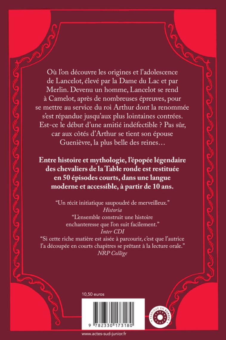 LA GRANDE EPOPEE DES CHEVALIERS DE LA TABLE RONDE T02 LANCELOT ET GUENIEVRE - LAMOUREUX SOPHIE - ACTES SUD