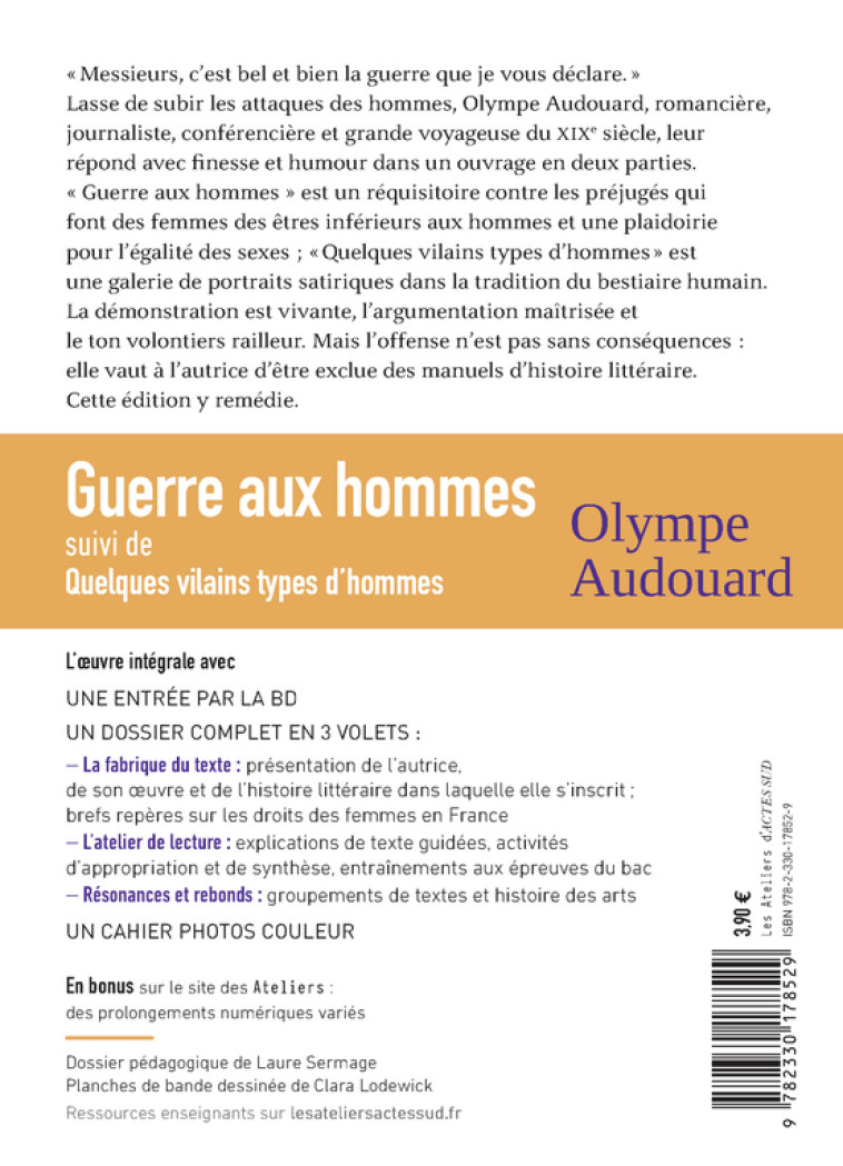 GUERRE AUX HOMMES - AUDOUARD OLYMPE - ACTES SUD