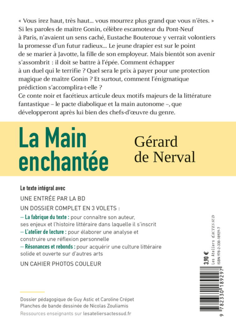 LA MAIN ENCHANTEE - DE NERVAL/CREPET/ASTIC - ACTES SUD