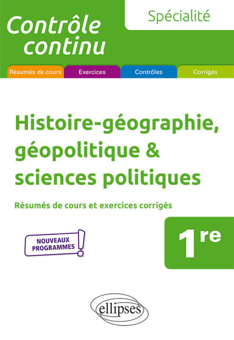 SPECIALITE HISTOIRE GEO, GEOPOLITIQUE ET SCIENCES PO 1RE - MARTINEZ GILLES - ELLIPSES