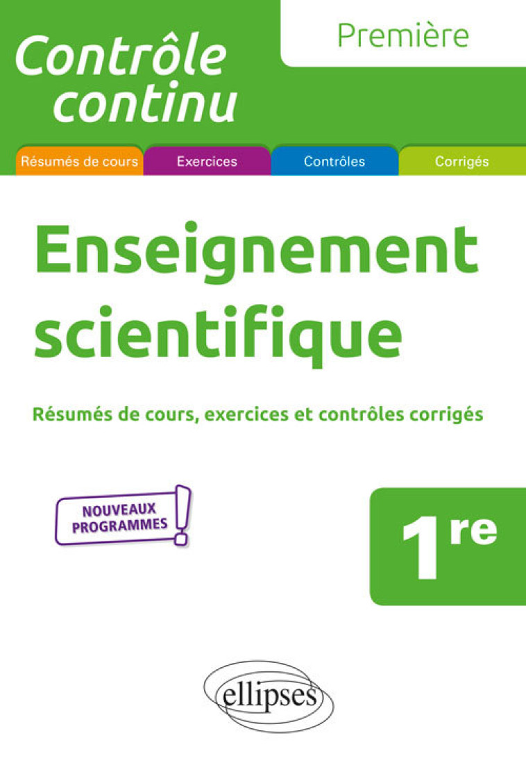 ENSEIGNEMENT SCIENTIFIQUE - PREMIERE - NOUV EAUX PROGRAMMES - BRIDON/BOHDANOWICZ - ELLIPSES