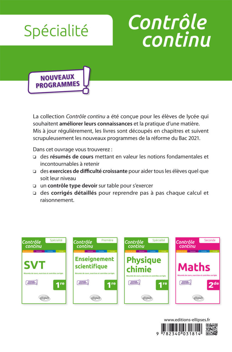 SPECIALITE MATHS 1RE - CIOLFI BRUNO - ELLIPSES