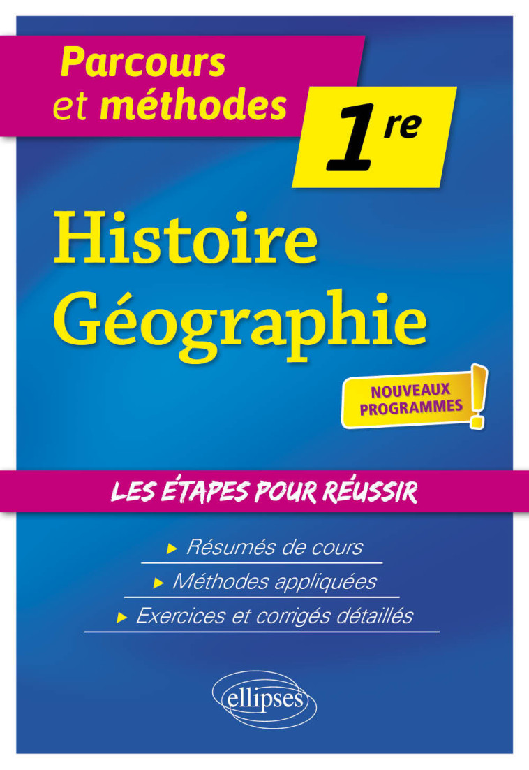 HISTOIRE GEO 1RE NOUVEAUX PROGRAMMES - BELLIN/MANRUBIA - ELLIPSES