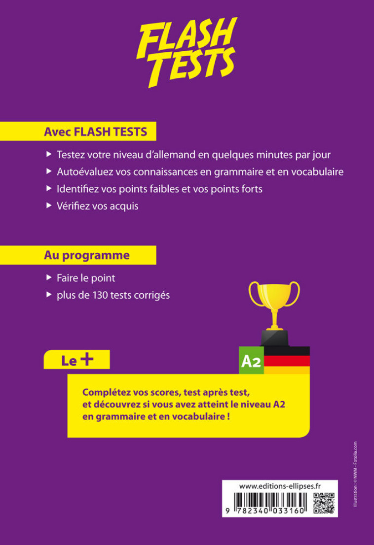 ALLEMAND. FLASH TESTS. A2. TESTEZ VOTRE NIV EAU D'ALLEMAND ! - CURIN PASCAL - ELLIPSES