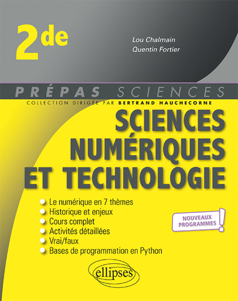 SCIENCES NUMERIQUES ET TECHNOLOGIE 2NDE 2019 - CHALMAIN/FORTIER - ELLIPSES