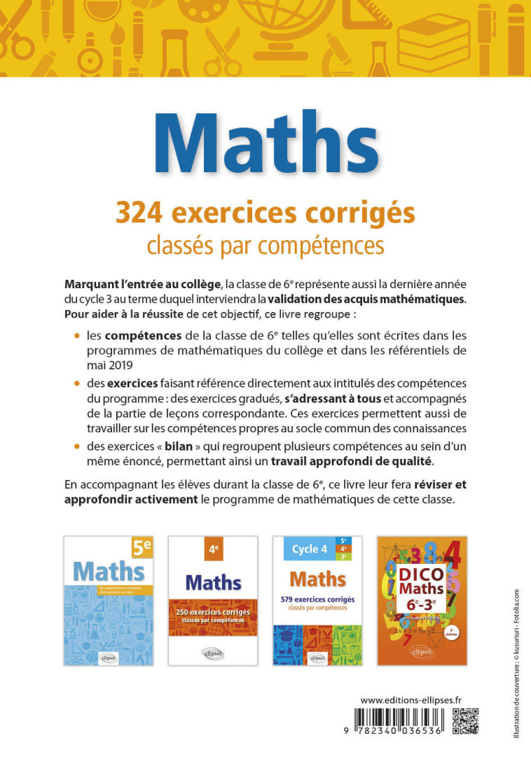 MATHEMATIQUES - 324 EXERCICES CORRIGES CLAS SES PAR COMPETENCES - 6E - POULAIN CHRISTOPHE - ELLIPSES