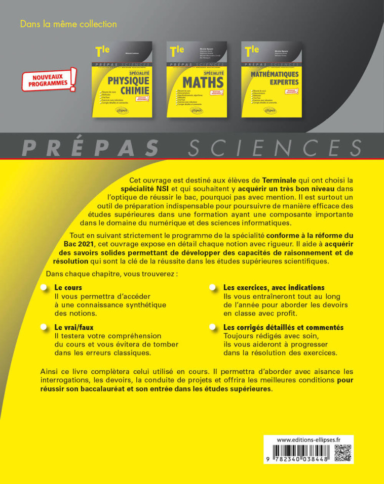 SPECIALITE NSI TLE NOUVEAUX PROGRAMMES - BAYS SERGE - ELLIPSES