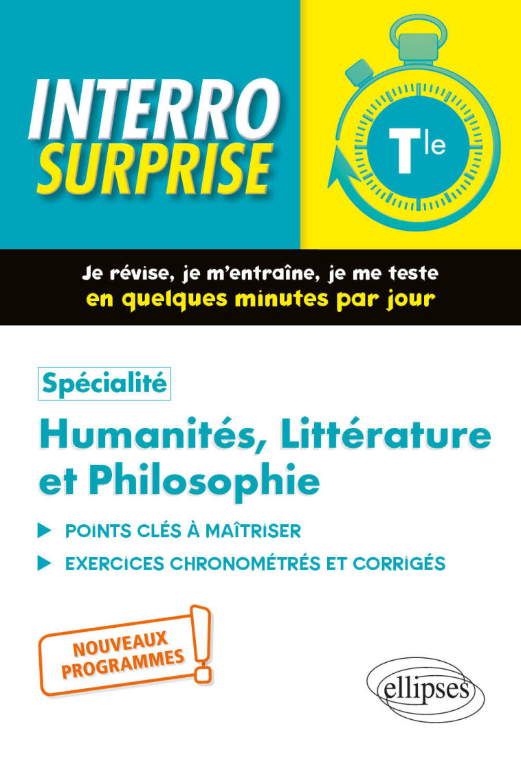 SPECIALITE HUMANITES, LITTERATURE ET PHILOS OPHIE - TERMINALE - NOUVEAUX PROGRAMMES - FREYSSELINARD - ELLIPSES