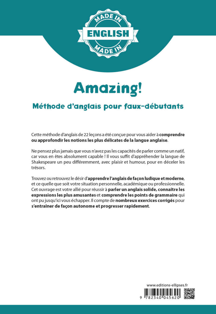 AMAZING! - METHODE D'ANGLAIS POUR FAUX-DEBU TANTS - A2/B1 CASE 3 - BEGUE SANDRA - ELLIPSES