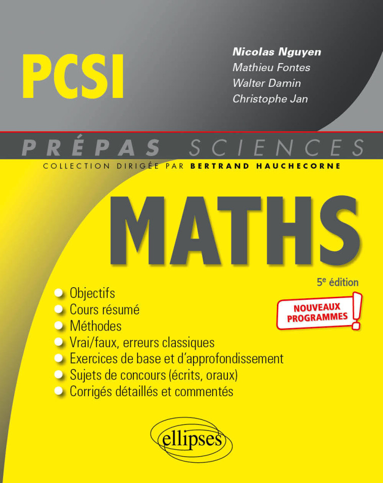 MATHEMATIQUES PCSI - PROGRAMME 2021 - NGUYEN/DAMIN/FONTES - ELLIPSES