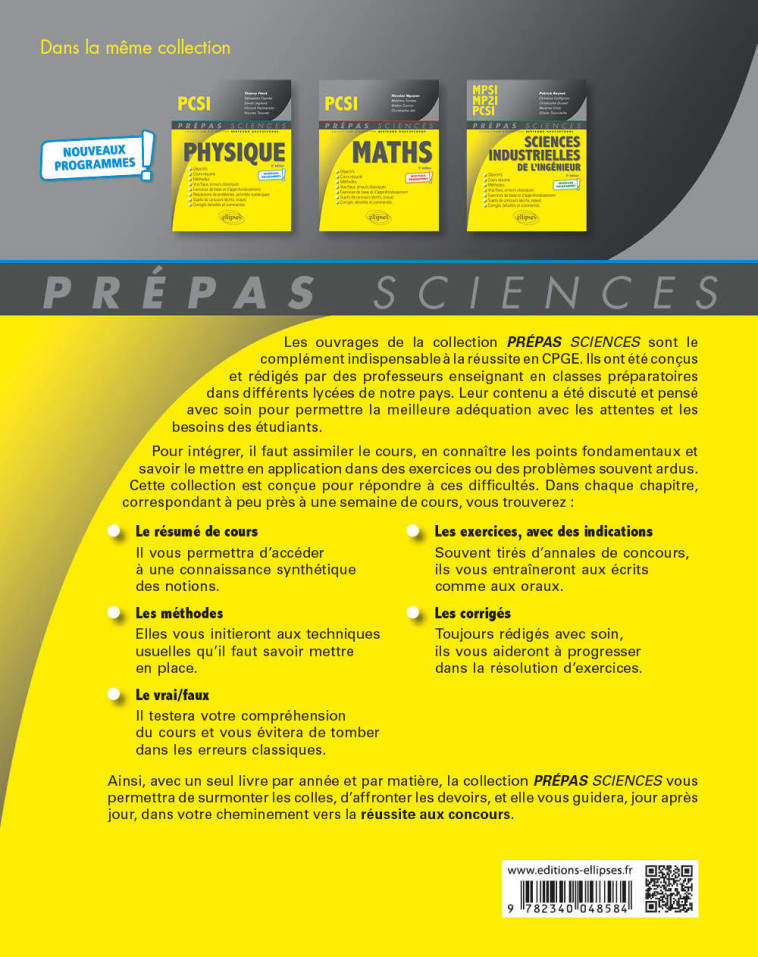 CHIMIE PCSI - PROGRAMME 2021 - CHOUBERT/FINOT - ELLIPSES