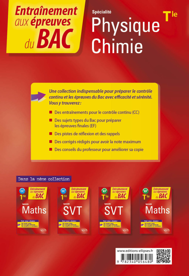 SPECIALITE PHYSIQUE-CHIMIE TLE ENTRAINEMENT AUX EPREUVES FINALES BAC 2022 - BIONDOLLILO-TOURNIER - ELLIPSES