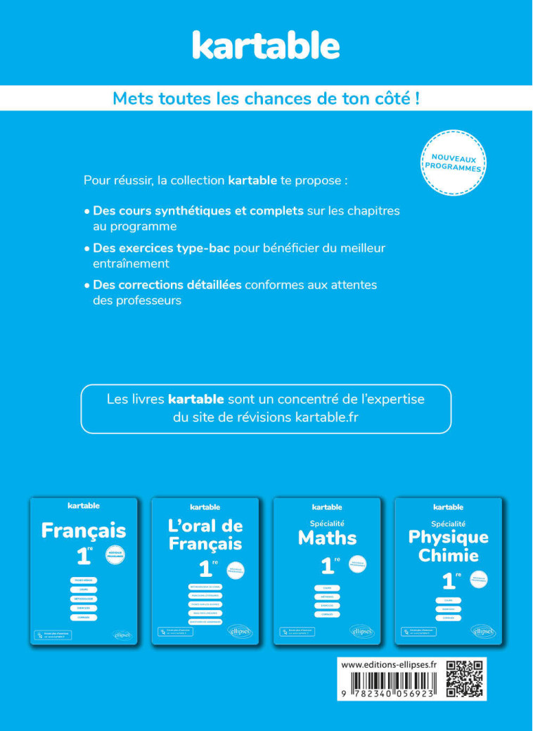 ENSEIGNEMENT SCIENTIFIQUE 1RE 2021 - KARTABLE - L'ECOLE S - ELLIPSES