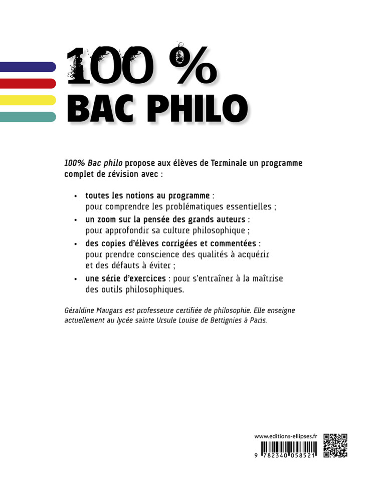 100% BAC PHILO TERMINALE ED 2021 - MAUGARS GERALDINE - ELLIPSES