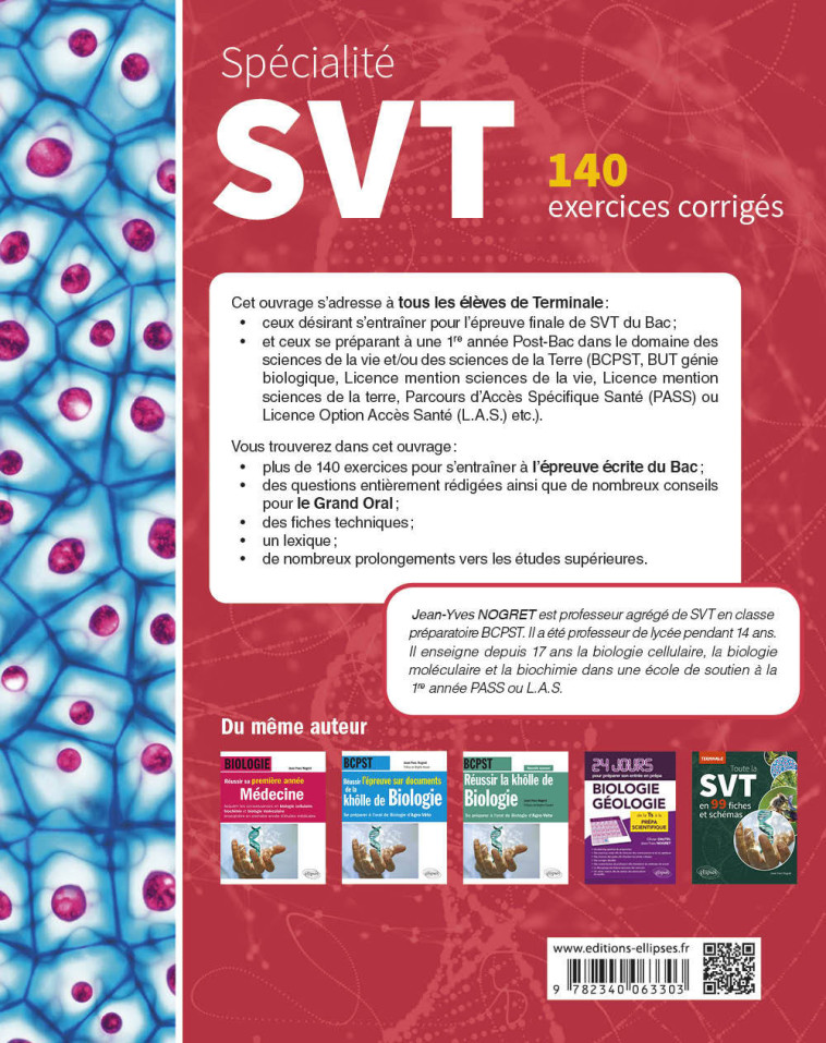 SPECIALITE SVT TLE 140 EXERCICES CORRIGES - NOGRET JEAN-YVES - ELLIPSES