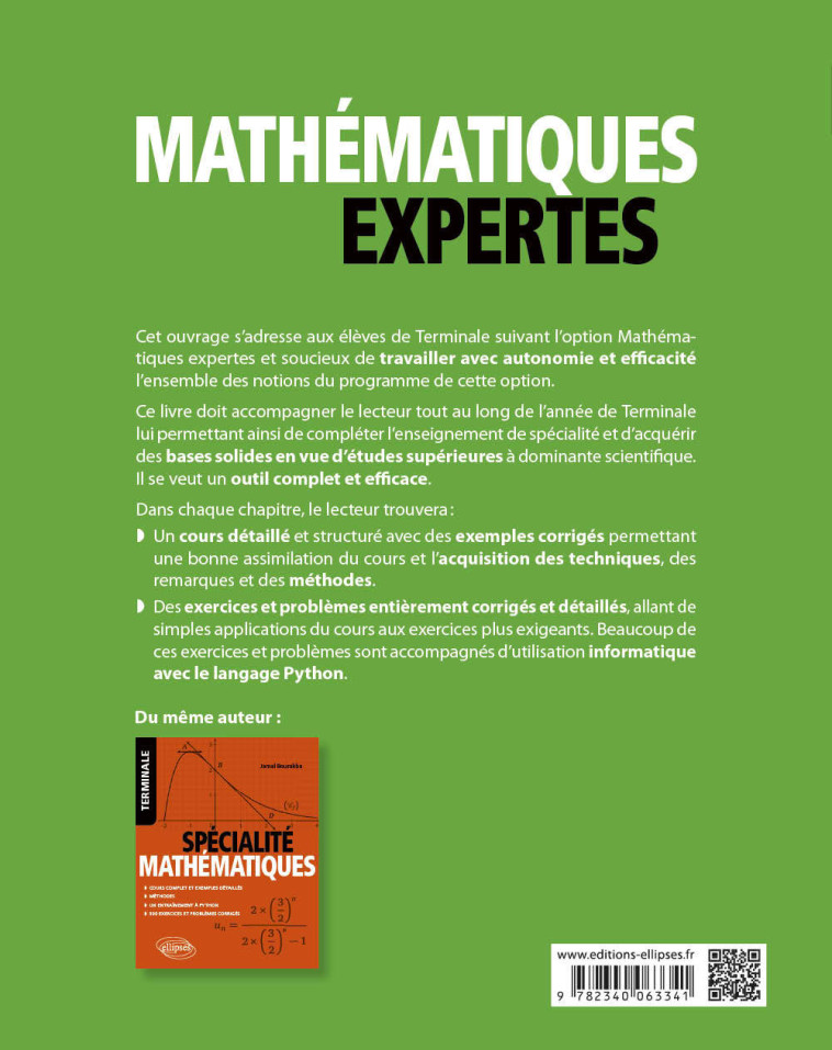 MATHEMATIQUES EXPERTES TLE COURS COMPLET ET EXEMPLES DETAILLES - METHODES - ENTRAINEMENT A - BOURAKBA JAMAL - ELLIPSES