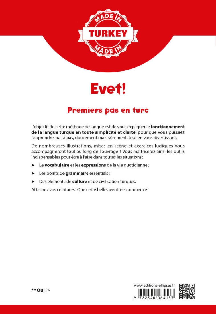 EVET! - PREMIERS PAS EN TURC - A1/A2 - TORELI ESNAULT DENIZ - ELLIPSES