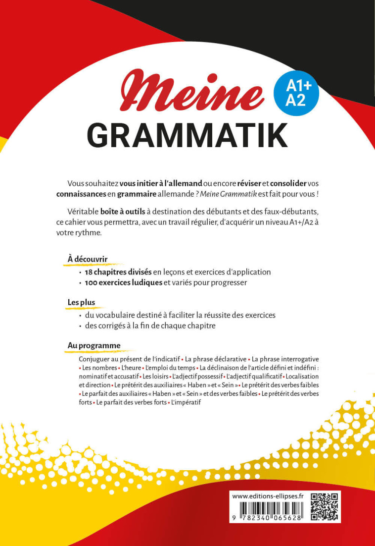 MEINE GRAMMATIK A1+/A2 - CAHIER POUR REVISER LES BASES DE LA GRAMMAIRE ALLEMANDE - BOUNGO MARIE-FRANCE - ELLIPSES