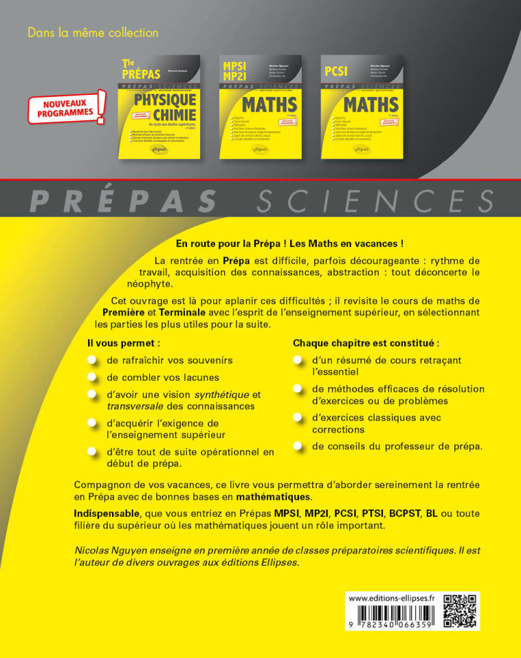 MATHS DE LA TLE A  LA PREPA SCIENTIFIQUE - NGUYEN NICOLAS - ELLIPSES