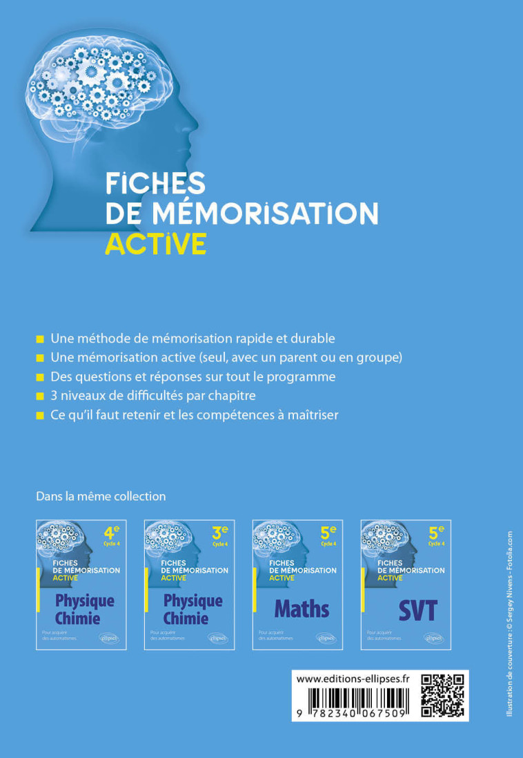 FICHE DE MEMORISATION ACTIVE PHYSIQUE-CHIMIE 5E CYCLE 4 - SARRASSAT GOHIER J. - ELLIPSES