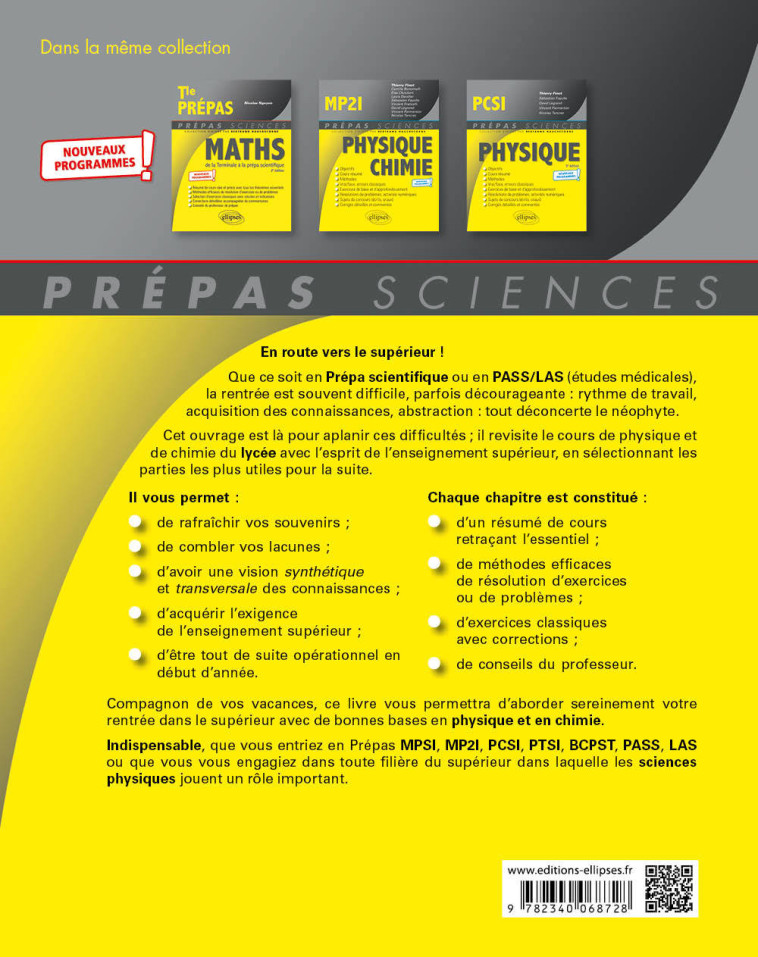 PHYSIQUE CHIMIE DU LYCEE AUX ETUDES SUPERIEURES - LESIEUX VINCENT - ELLIPSES