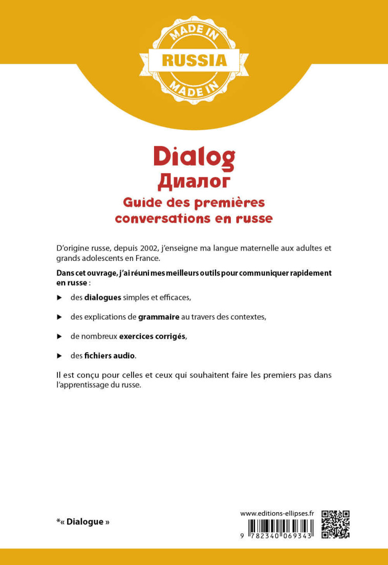 DIALOG GUIDE DES PREMIERES CONVERSATIONS EN RUSSE - AVEC FICHIERS AUDIO - ROUDINA IRINA - ELLIPSES