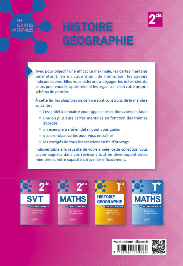 HISTOIRE-GEOGRAPHIE CARTES MENTALES ET EXERCICES CORRIGES 2DE - GRIMOULT CEDRIC - ELLIPSES