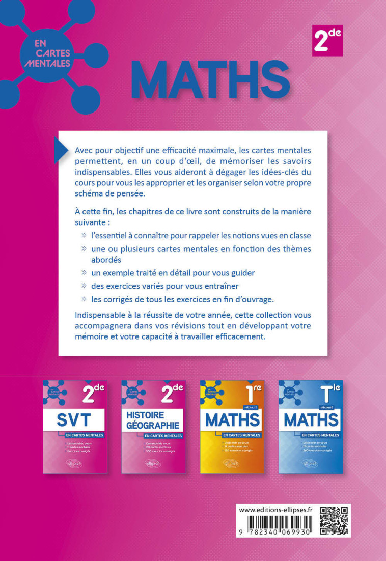 MATHEMATIQUES SECONDE CARTES MENTALES ET EXERCICES CORRIGES - ARTHAUD GIL - ELLIPSES