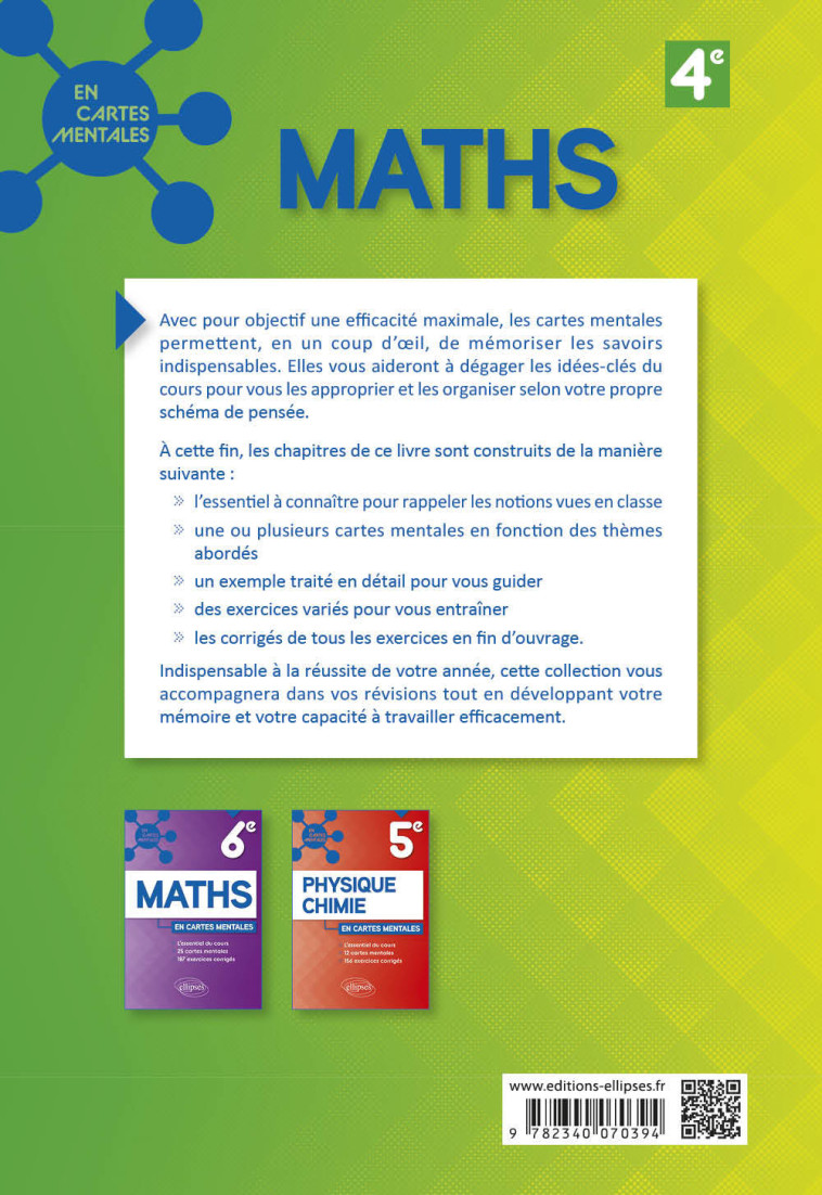 MATHEMATIQUES CARTES MENTALES ET EXERCICES CORRIGES 4E - COUMES CORALIE - ELLIPSES