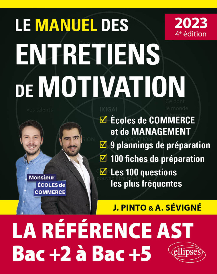 LE MANUEL DES ENTRETIENS DE MOTIVATION  AST / ADMISSIONS PARALLELES  - CONCOURS AUX ECOLES DE COMM - PINTO/SEVIGNE - ELLIPSES