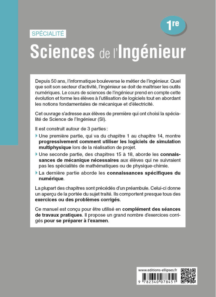 SPECIALITE SCIENCES DE L'INGENIEUR 1RE - FERROUILLET MARC - ELLIPSES