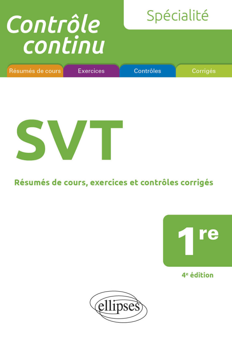 SPECIALITE SVT 1RE 4E EDITION - BOURLON PIERRE-MARIE - ELLIPSES