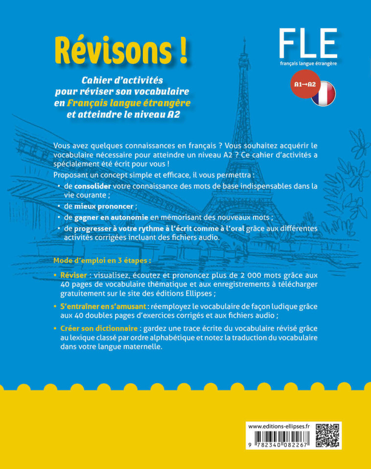 REVISONS ! FLE A1-A2 CAHIER D ACTIVITES POUR REVISER SON VOCABULAIRE - BOURDEAU TIFANY - ELLIPSES