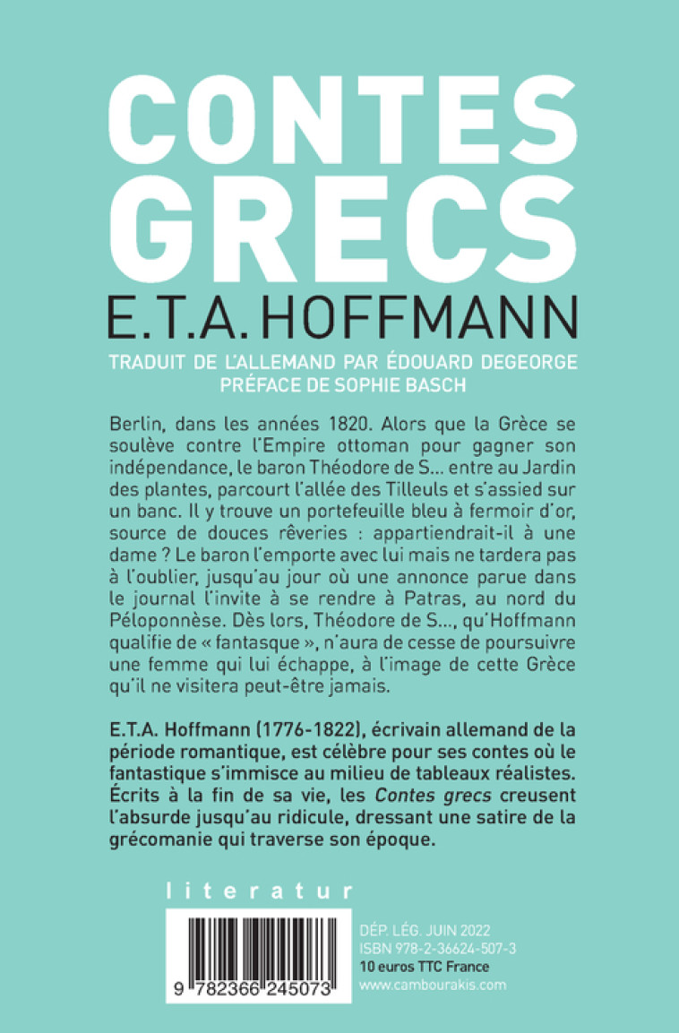 CONTES GRECS - HOFFMANN E T A. - CAMBOURAKIS