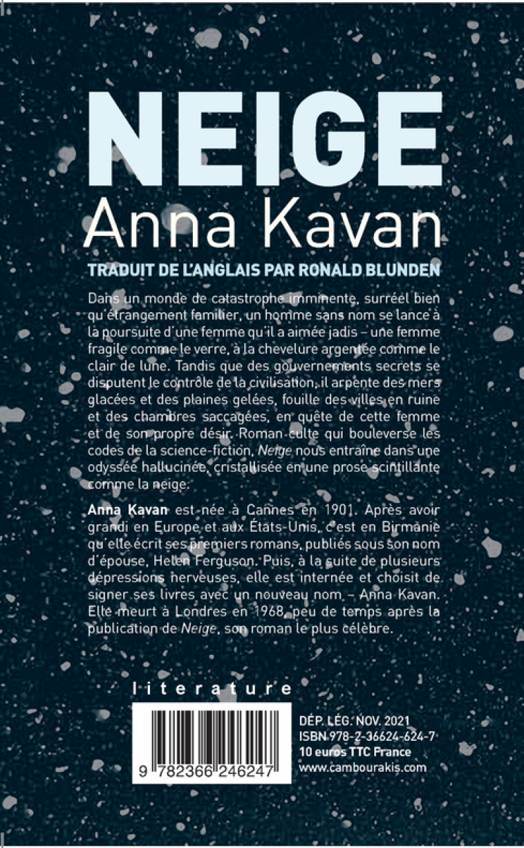 NEIGE - KAVAN ANNA - CAMBOURAKIS