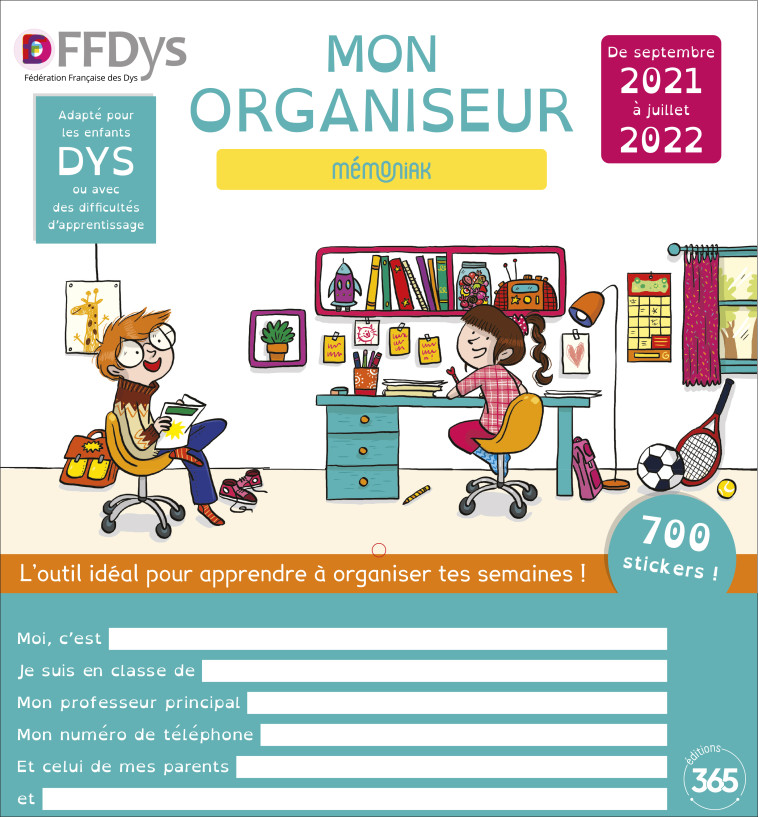 MON ORGANISEUR SPECIAL DYSAMEMONIAK 2021-20 22 - XXX - 365 PARIS