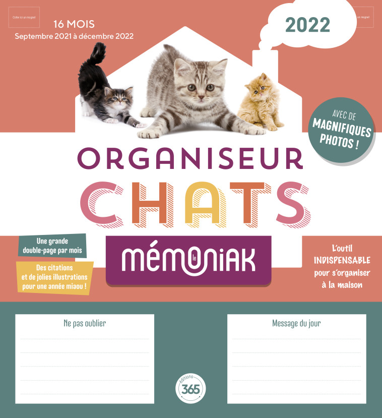 ORGANISEUR FAMILIAL MEMONIAK SPECIAL CHATS 2021-2022 - XXX - 365 PARIS