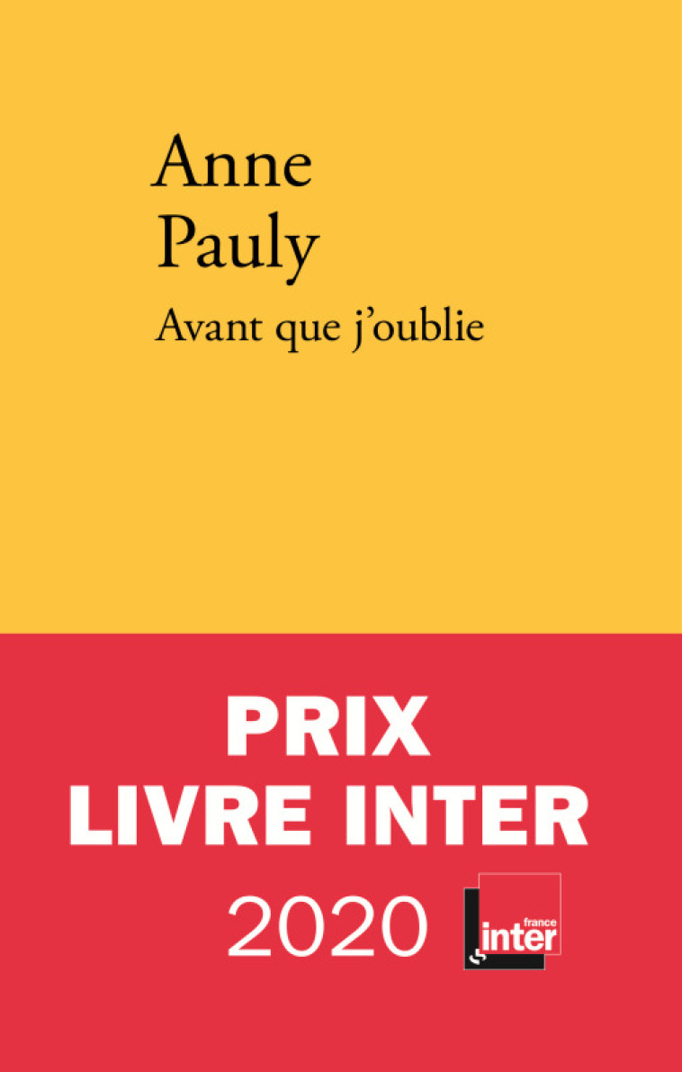 AVANT QUE J OUBLIE - PAULY ANNE - VERDIER