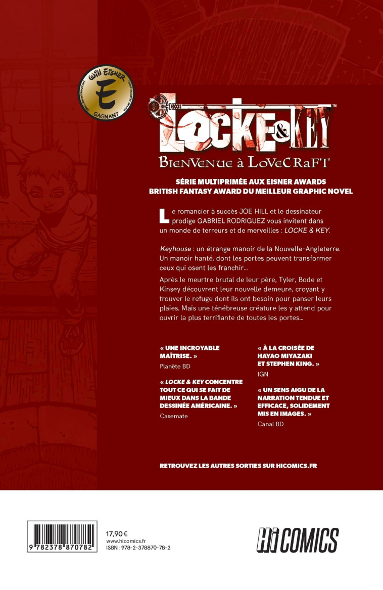 LOCKE & KEY, T1 : BIENVENUE A LOVECRAFT - HILL/RODRIGUEZ - HICOMICS