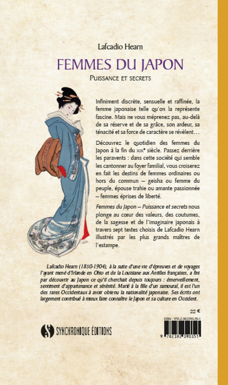 FEMMES DU JAPON  PUISSANCE ET SECRETS - HEARN LAFCADIO - SYNCHRONIQUE