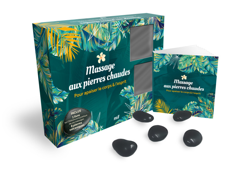 COFFRET MASSAGE AUX PIERRES CHAUDES - POUR APAISER LE CORPS ET L'ESPRIT - COLLECTIF - MERCILESLIVRES