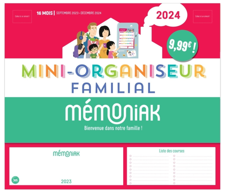 MINI-ORGANISEUR FAMILIAL MEMONIAK 2024 - NESK - 365 PARIS